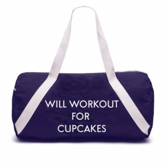 PRIVATE PARTY Handbags - Private Party Gym Bag "Will Workout for Cupcakes"